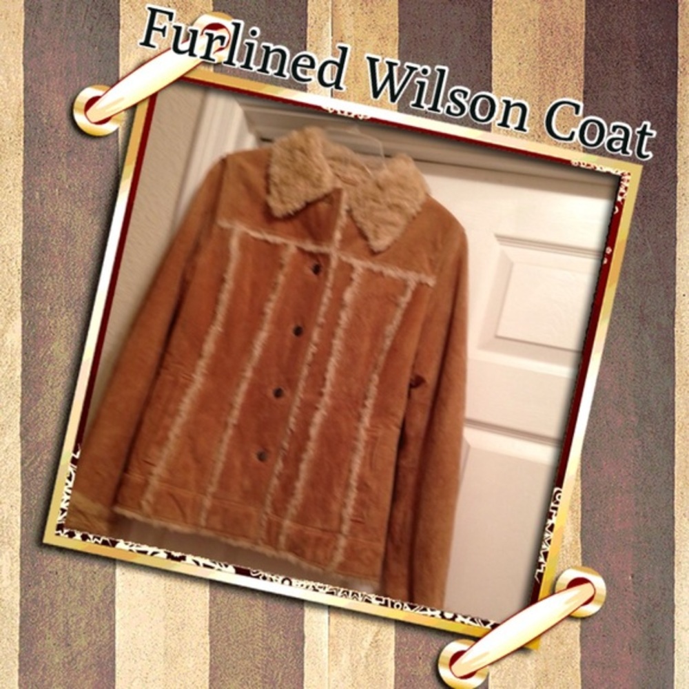 TRUE VINTAGE 1970’s (1974) EC WILSON’S BROWN SUEDE & SHEEPSKIN COAT SIZE SMALL